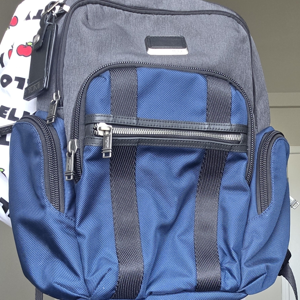 TUMI Men's Blue and Gray Backpack